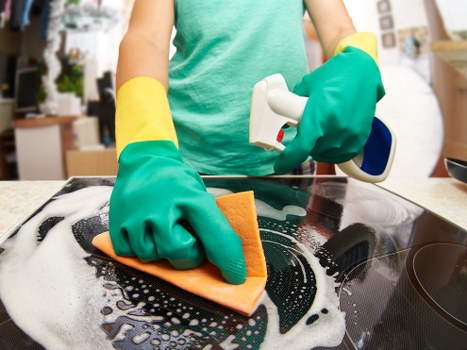 Professional carpet cleaning equipment in a busy commercial space